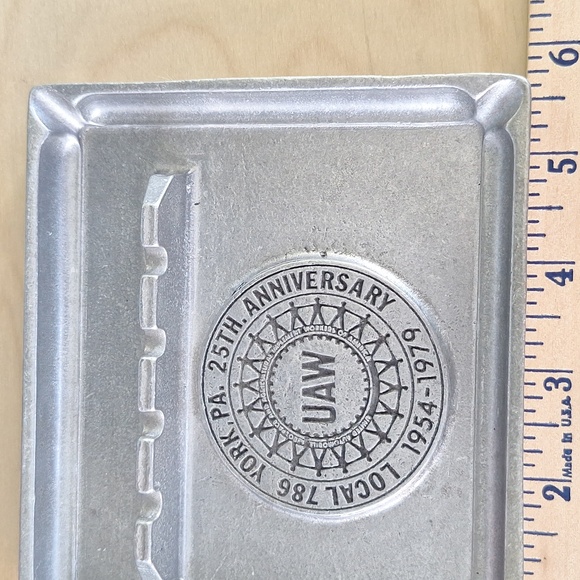 🚬 70s Ashtray Local 786 Union UAW 25th Anniversary. United Auto Workers - Picture 6 of 9